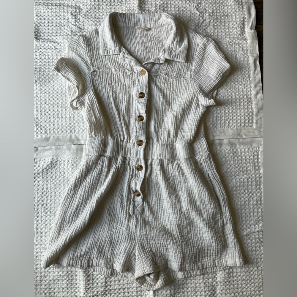 White linen romper